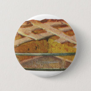 Badge Rond 5 Cm Aliments Anciens, Dessert, Tarte à la citrouille d