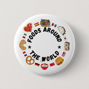 Badge Rond 5 Cm Aliments dans le monde
