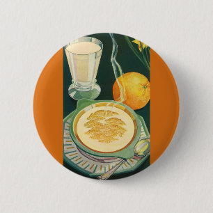 Badge Rond 5 Cm Aliments de santé vintage, boissons, petit-déjeune