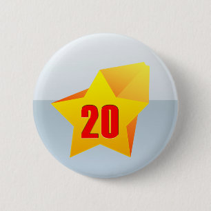 Badge Rond 5 Cm All Star vingt années ! Anniversaire