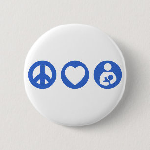 Badge Rond 5 Cm Allaiter d'amour de paix