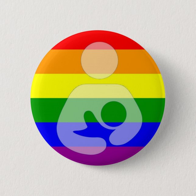 Badge Rond 5 Cm Allaiter de gay pride/soins (Devant)