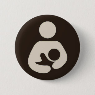 Badge Rond 5 Cm Allaiter le brun de Pinback de symbole