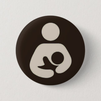 Badge Rond 5 Cm Allaiter le brun de Pinback de symbole