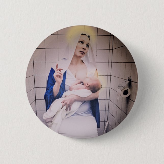 Badge Rond 5 Cm Allaiter Mary (Devant)