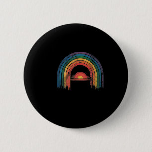 Badge Rond 5 Cm Allée de sensibilisation Rainbow Vintage