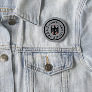 Badge Rond 5 Cm Allemagne/Deutschland Forever/aigle noir/croix de
