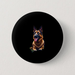 Badge Rond 5 Cm Allemand Berger Chien Tête Portrait Amoureux des c