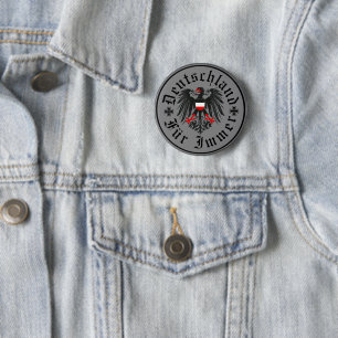 Badge Rond 5 Cm Allemand/Deutschland Forever/Aigle/Croix de fer
