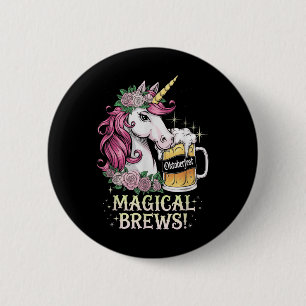 Badge Rond 5 Cm Allemand Unicorn Brise Magique Bière drôle