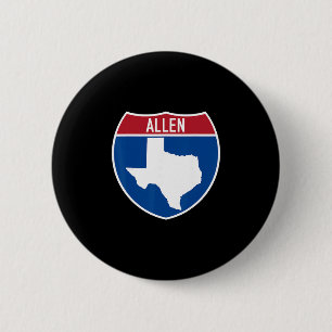 Badge Rond 5 Cm Allen Texas Tx Autoroute Interstate Souvenir de Va