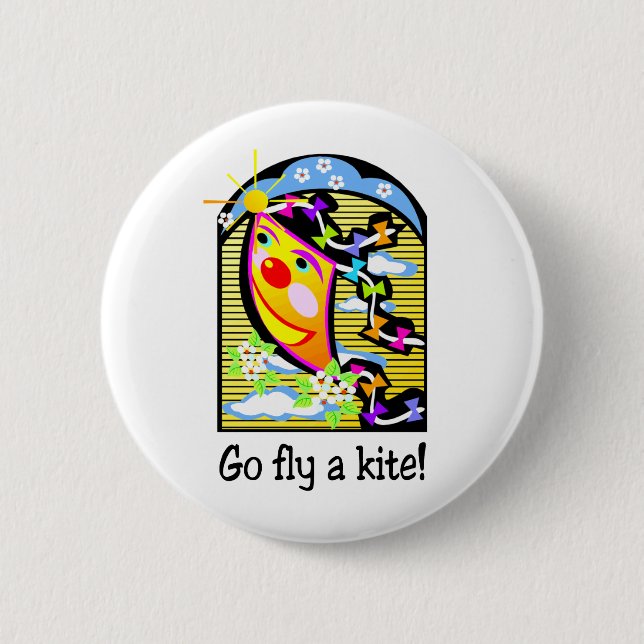 Badge Rond 5 Cm Aller voler un cerf-volant 3 (Devant)