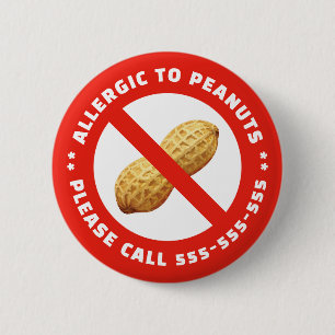 Badge Rond 5 Cm Allergie aux arachides