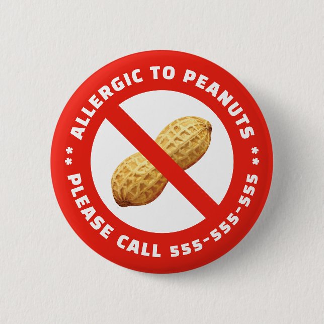 Badge Rond 5 Cm Allergie aux arachides  (Devant)