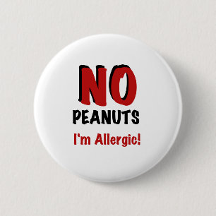 Badge Rond 5 Cm Allergie d'arachide