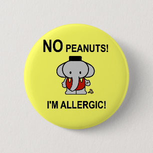 Badge Rond 5 Cm Allergique aux arachides