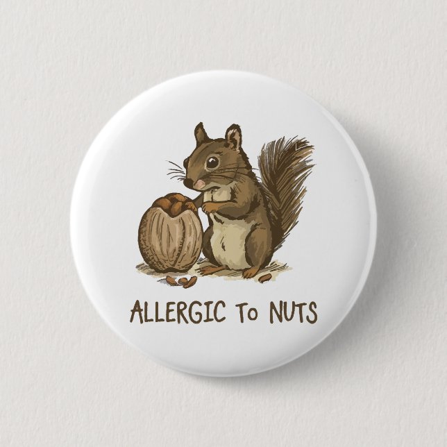 Badge Rond 5 Cm Allergique aux noix (Devant)