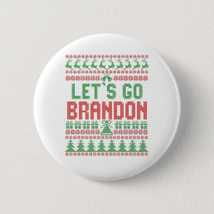 Badge Rond 5 Cm Allez Brandon Drôle Mauvais Chandail de Noël