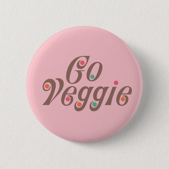 Badge Rond 5 Cm Allez végétarien (Devant)
