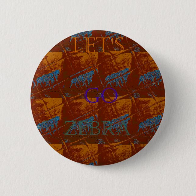Badge Rond 5 Cm Allez Zebra Safari Art Imprimer/Graphique (Devant)