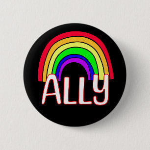Badge Rond 5 Cm Alliance LGBTQIA+   Cute Arc en ciel et Fierté car