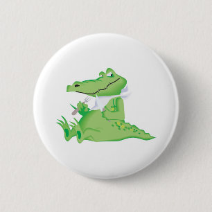 Badge Rond 5 Cm alligator affamé