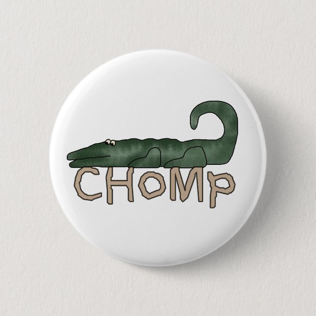 Badge Rond 5 Cm Alligator de mastication bruyante (Devant)
