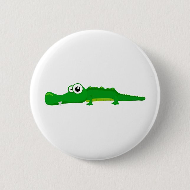 Badge Rond 5 Cm Alligator mignon (Devant)