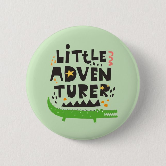 Badge Rond 5 Cm Alligator petit aventurier (Devant)
