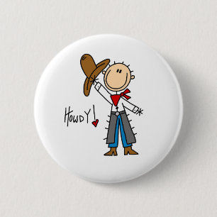 Badge Rond 5 Cm Allo ! Chiffre bouton de bâton de cowboy