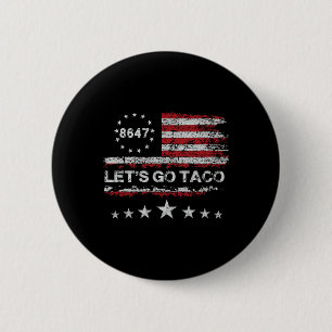 Badge Rond 5 Cm Allons Taco 8647 Drapeau Us 86 47 Hommes Femmes 2