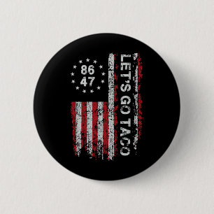 Badge Rond 5 Cm Allons Taco Us Drapeau Hommes Femmes