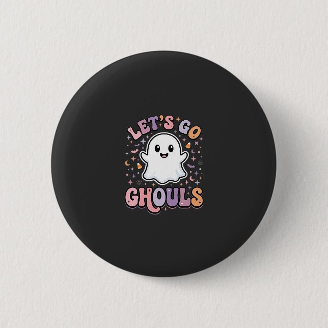 Badge Rond 5 Cm Allons-y les fantômes Conception graphique de fant (Devant)