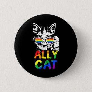 Badge Rond 5 Cm Ally Cat Pride Mois gay LGBTQ LGBT Pride Chat