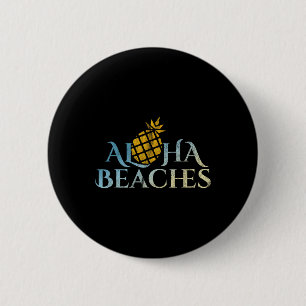 Badge Rond 5 Cm Aloha Beach Hawaii Surf Pineapple Party Sun S