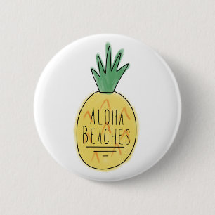 Badge Rond 5 Cm Aloha bouton de plages