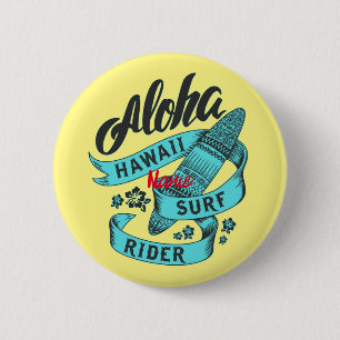 Badge Rond 5 Cm Aloha Hawaii Surf Rider Thunder_Cove
