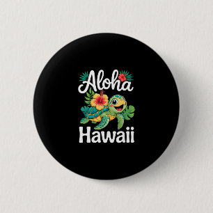 Badge Rond 5 Cm Aloha Hawaii Tortue Île Hawaïenne Enfants Hommes F