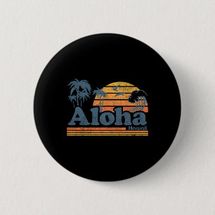 Badge Rond 5 Cm Aloha Hawaii Vintage Plage Été Surf 70s Rétro