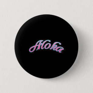 Badge Rond 5 Cm Aloha Plages Colorful Pineapple Surf (2 côtés)