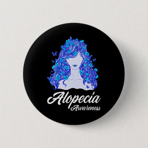 Badge Rond 5 Cm Alopecia Guerrier Perte de cheveux Guerrier Alopec