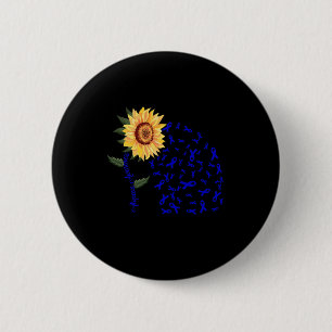 Badge Rond 5 Cm Alopecia Sensibilisation Bleu foncé Ruban Perte de