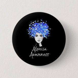 Badge Rond 5 Cm Alopecia Sensibilisation Papillons Cadeau