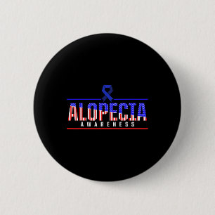 Badge Rond 5 Cm Alopecia Sensibilisation Perte de cheveux Guerrier