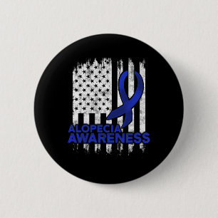 Badge Rond 5 Cm Alopecia Sensibilisation Perte de cheveux Guerrier