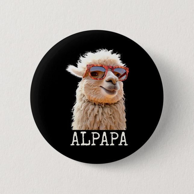 Badge Rond 5 Cm Alpaca Papa Alpapa Lama Daddy Cute Alpaca Papa Fat (Devant)