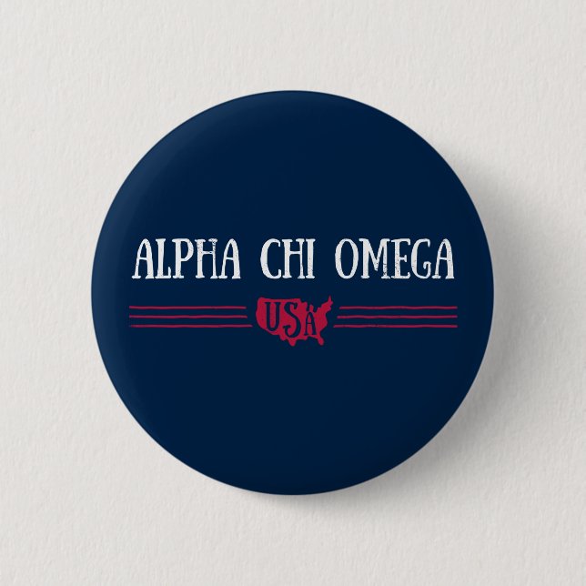 Badge Rond 5 Cm Alpha Chi Omega - Etats-Unis (Devant)