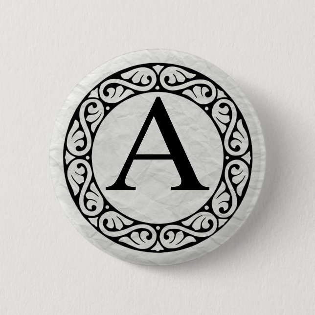Badge Rond 5 Cm Alpha de lettre d'alphabet grec (Devant)