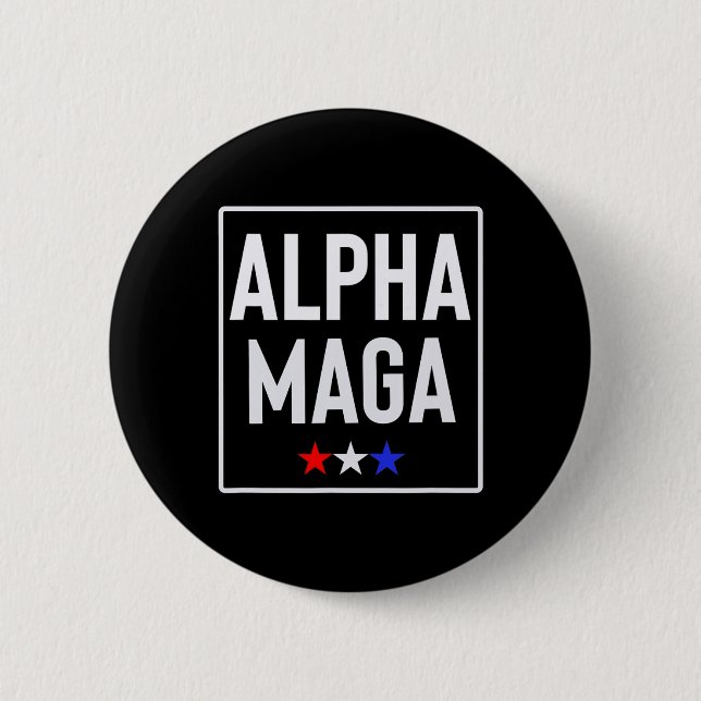 Badge Rond 5 Cm Alpha Mega Trump Conception des élections 2024 (Devant)