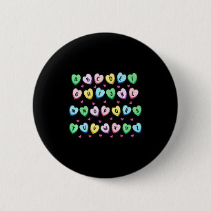 Badge Rond 5 Cm Alphabet Bonbons Cœur Amour Saint-Valentin Profess